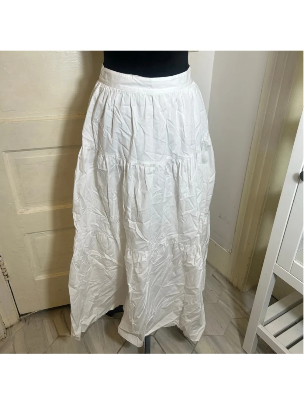 STAUD Cotton Tiered Maxi Skirt 6 Summee Prairie Country Modest Casual